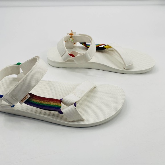 Teva Original Universal Pride White Rainbow Sandals Size 13 - Picture 5 of 7